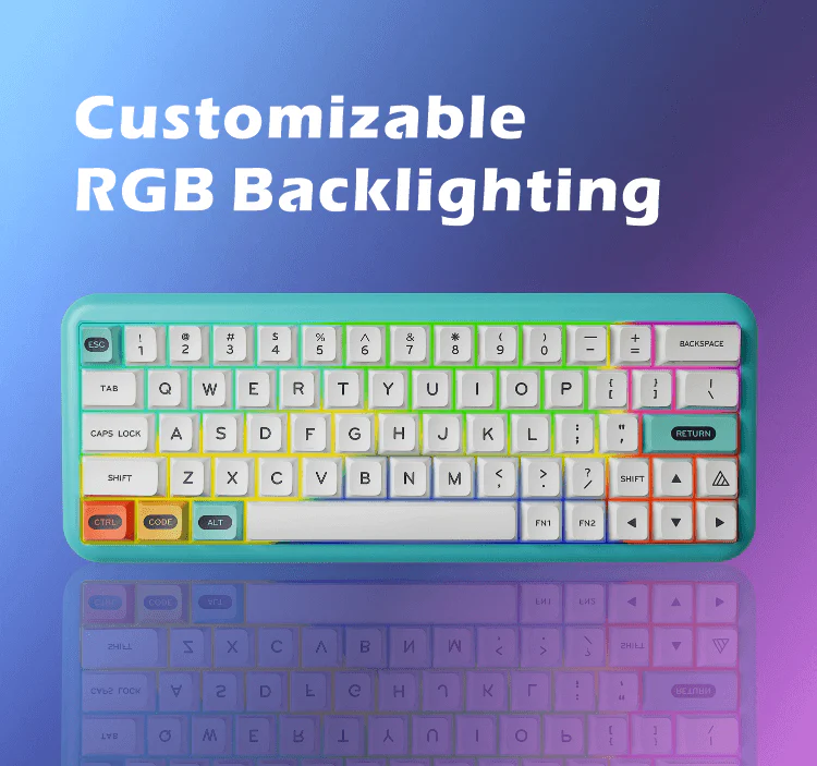 MelGeek Mojo Aluminum 60% Hotswapple RGB 5.2 Bluetooth Wireless &Wired Mechanical Keyboard - Image 7